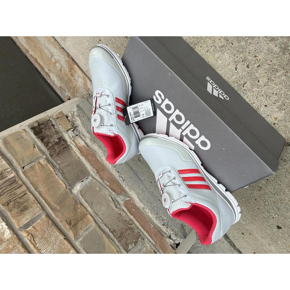 Adidas Women’s Golf Sneakers White and Red Sneakers